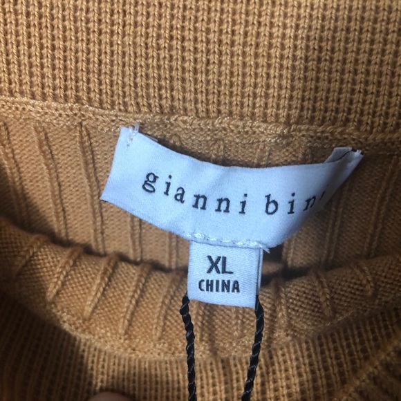 NWT Gianni Bini Skirt XL Madi Sweater Front Slit Midi Tan goldenrod color - Picture 7 of 9